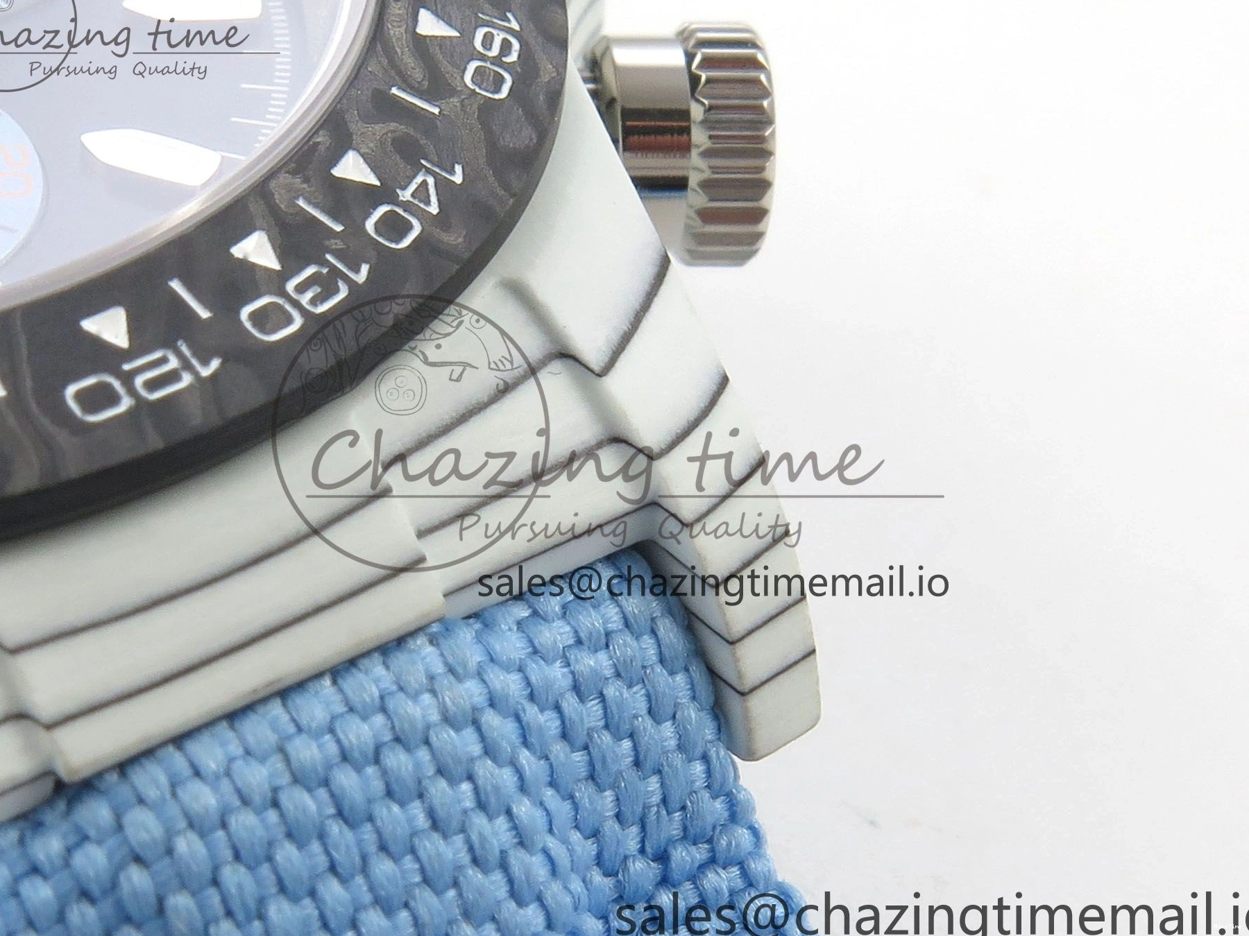 MiroTime 0106 Attractive Daytona DIW Carbon Case and Bezel DIWF Edition Black Dial on Blue Nylon Strap A 71